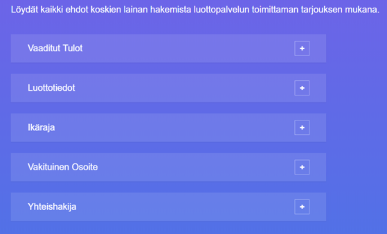 Tarkat lainaehdot löydät Haelaina.fi sivustolta
